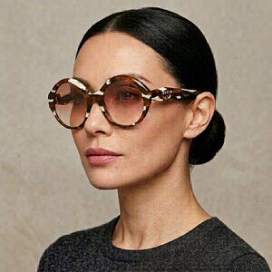 Gucci GG0797S Round Oval Marble Lens Sunglasses 54mm